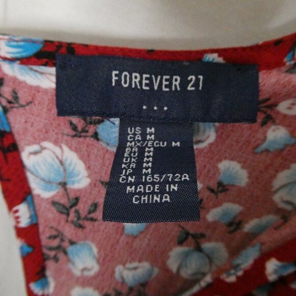Forever 21 Floral Romper V Neck Keyhole Cap Sleeve - Picture 7 of 12